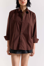 Load image into Gallery viewer, Coffee Brown Poplin Shirt