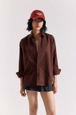 Load image into Gallery viewer, Coffee Brown Poplin Shirt