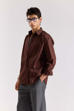 Load image into Gallery viewer, Coffee Brown Poplin Shirt