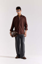 Load image into Gallery viewer, Coffee Brown Poplin Shirt