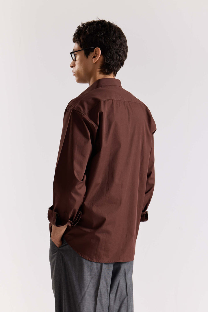 Coffee Brown Poplin Shirt