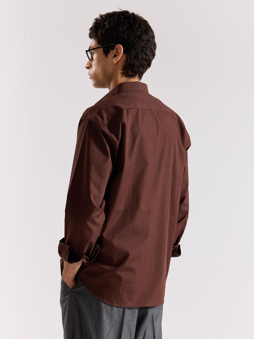 Coffee Brown Poplin Shirt