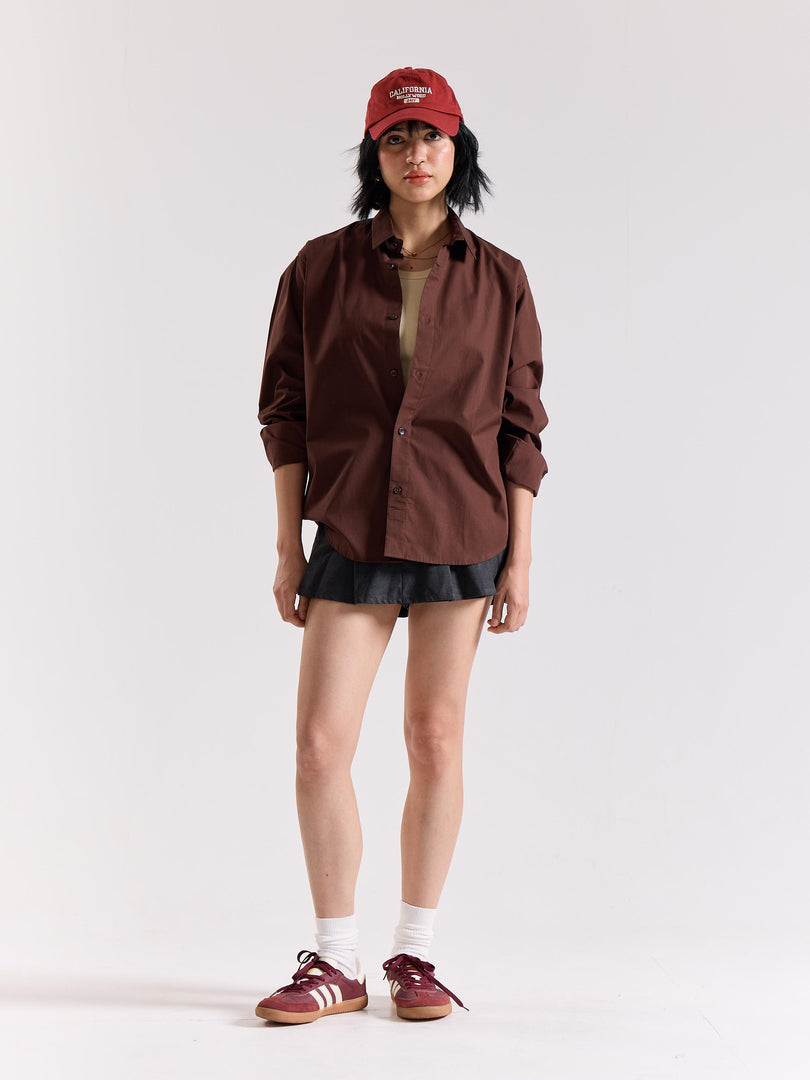 Coffee Brown Poplin Shirt