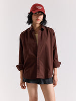 Load image into Gallery viewer, Coffee Brown Poplin Shirt