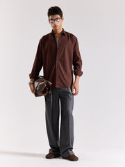 Coffee Brown Poplin Shirt