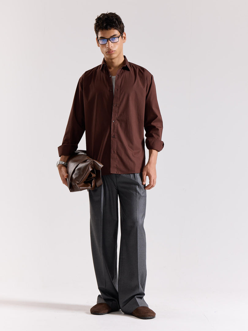 Coffee Brown Poplin Shirt