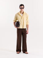 Load image into Gallery viewer, Copper Brown Pinstriped Baggy Fit Trousers