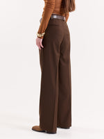 Load image into Gallery viewer, Copper Brown Pinstriped Baggy Fit Trousers
