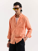 Load image into Gallery viewer, Coral Chambray Linen Shirt