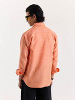 Load image into Gallery viewer, Coral Chambray Linen Shirt