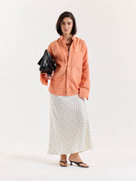 Load image into Gallery viewer, Coral Chambray Linen Shirt