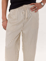 Load image into Gallery viewer, Cream Striped Pull-on Pants