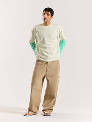 Cream Loose Fit Cropped T-Shirt