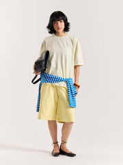 Cream Loose Fit Cropped T-Shirt
