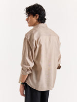 Load image into Gallery viewer, Dark Beige Linen Cropped Shirt