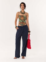 Load image into Gallery viewer, Dark Blue Gauze Pull-on Pants