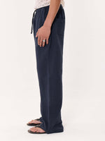 Load image into Gallery viewer, Dark Blue Gauze Pull-on Pants