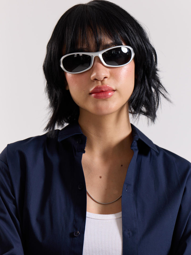 Dark Blue Poplin Shirt