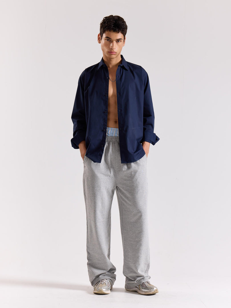Dark Blue Poplin Shirt