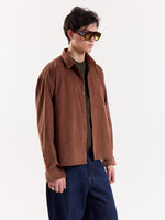 Load image into Gallery viewer, Dark Brown Corduroy Oversized Shirt