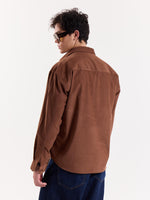 Load image into Gallery viewer, Dark Brown Corduroy Oversized Shirt