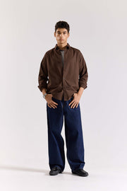 Dark Brown Poplin Shirt