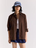 Load image into Gallery viewer, Dark Brown Poplin Shirt