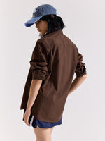 Load image into Gallery viewer, Dark Brown Poplin Shirt