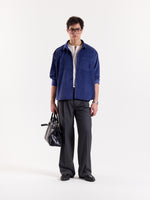 Load image into Gallery viewer, Dark Dusty Blue Corduroy Oversized Shirt