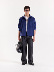 Dark Dusty Blue Corduroy Oversized Shirt