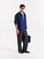Load image into Gallery viewer, Dark Dusty Blue Corduroy Oversized Shirt