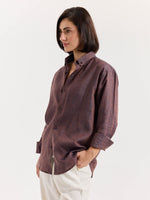 Load image into Gallery viewer, Brown Striped Irish Linen Shirt