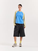 Load image into Gallery viewer, Dark Grey Pinstriped Trouser Shorts