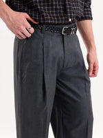 Load image into Gallery viewer, Dark Grey Textured Baggy Fit Trousers