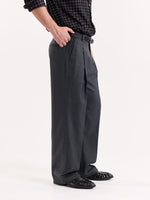 Load image into Gallery viewer, Dark Grey Textured Baggy Fit Trousers