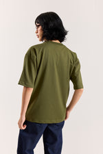Load image into Gallery viewer, Olive Green Loose Fit Cropped T-Shirt
