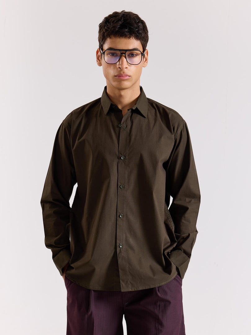 Dark Olive Poplin Shirt
