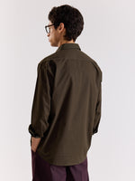 Load image into Gallery viewer, Dark Olive Poplin Shirt