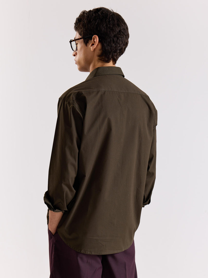 Dark Olive Poplin Shirt