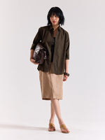 Load image into Gallery viewer, Dark Olive Poplin Shirt