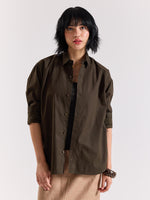 Load image into Gallery viewer, Dark Olive Poplin Shirt