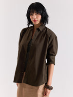 Load image into Gallery viewer, Dark Olive Poplin Shirt