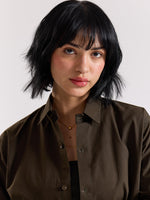 Load image into Gallery viewer, Dark Olive Poplin Shirt