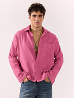 Load image into Gallery viewer, Dark Pink Gauze Holiday Shirt