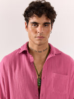 Load image into Gallery viewer, Dark Pink Gauze Holiday Shirt