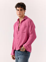Load image into Gallery viewer, Dark Pink Gauze Holiday Shirt