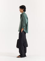Load image into Gallery viewer, Dark Sage Linen Cropped Shirt