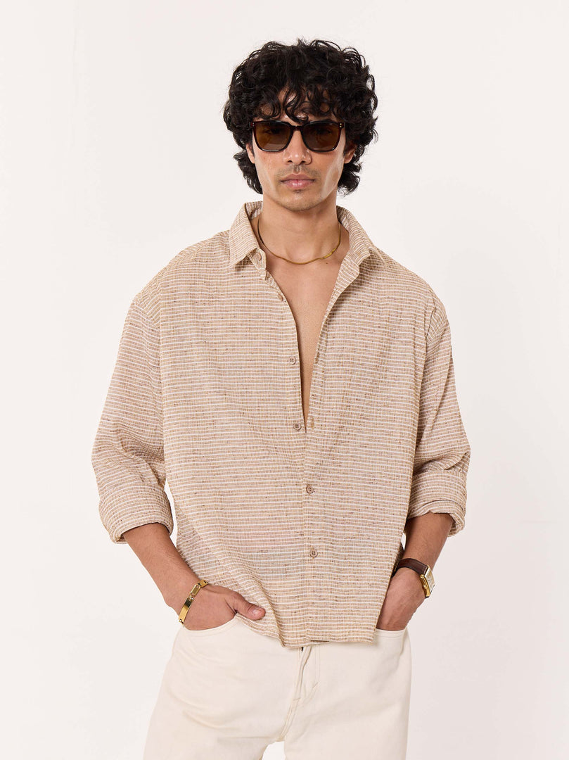Dune Textured Cropped Shirt