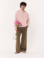 Load image into Gallery viewer, Dusty Pink Striped Cropped Shirt