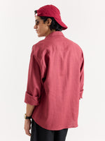 Load image into Gallery viewer, Dusty Red Linen Cropped Shirt